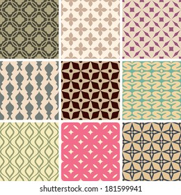 set of abstract seamless patterns vector illustration