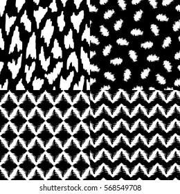 Set of abstract seamless patterns.Vector illustration background.