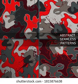 Set of abstract seamless urban colorful patterns 
