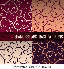 Set of abstract seamless urban colorful patterns 
