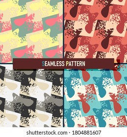 Set with abstract seamless urban patterns.