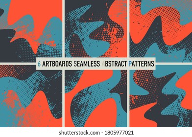 Set of abstract seamless urban patterns.