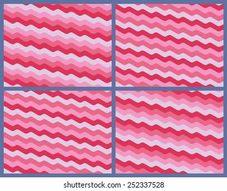 Set of abstract seamless wave pattern