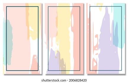 Set of Abstract Shape Background Memphis Pastel Color, Modern abstract covers set, Colorful geometric background set