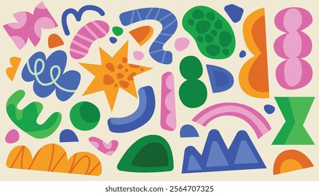 Set of abstract shape element vector illustration