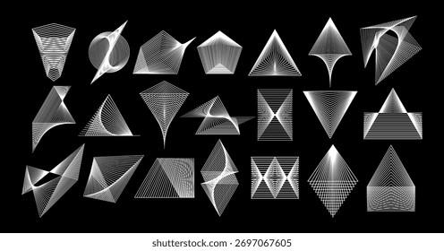 Satz von abstrakten Form futuristische Linie Symbol Design