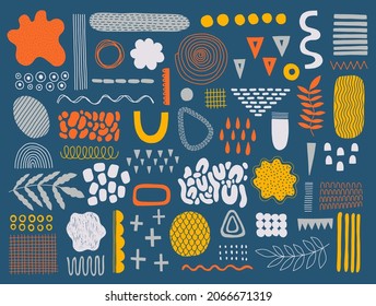 Set Abstract shape modern set.Design contemporary element.Memphis form doodle style.Vector illustration.