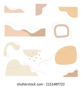 Conjunto de forma abstracta. Formas orgánicas. Conjunto vectorial de elementos abstractos dibujados a mano. 