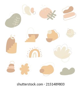 Set of abstract shape. Organic shapes. Vector set of abstract hand drawn elements. 