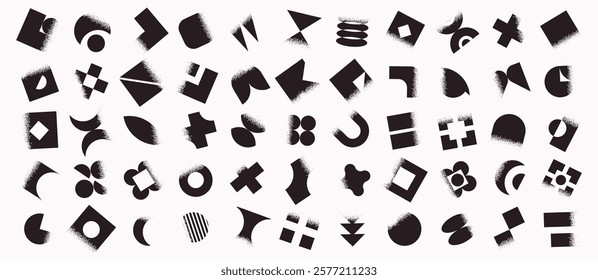 Set of abstract shape texture in graffiti style. Vector illustration