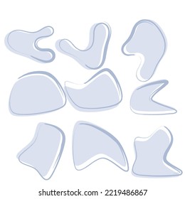 Set of abstract  shapes with aesthetic line. Fluid blob vector set. Organic Blob.