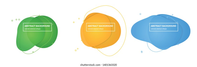 Set of abstract abstract shapes background templates in Light-Atlantis, Light-Apple, Light-My-Sin, Light-Sunglow, Light-Picton-Blue, Light-Jordy-Blue gradients colors for logo, flyer, website etc.