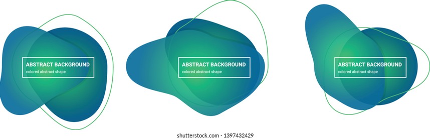 Set of abstract abstract shapes background teplates in Emerald, Bahama-Blue colors for banners, flyers, websites, brochures etc.