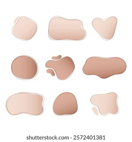 Set of abstract shapes and backgrounds in warm coffee and earthy tones. Vector banners for branding, presentations, social media, logos, and design projects. 