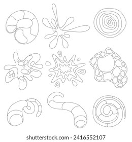 Set of abstract shapes. Cartoon cute trendy creative image.