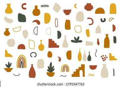 Set of abstract shapes and forms. Modern design elements for creating an Instagram stories. Vector illustration 