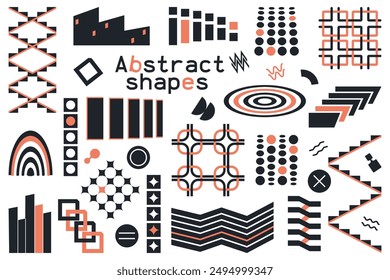 A set of abstract shapes, geometric elements for design. Vector illustration.