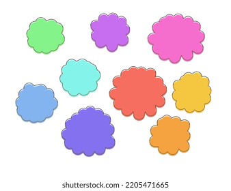 Set of abstract shapes. Geometric multicolored base form for simple floral prints. Flat kids cartoon doodle
