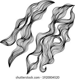 Set of abstract shapes. Hand drawn vector illustrations. Ink painting style composition.