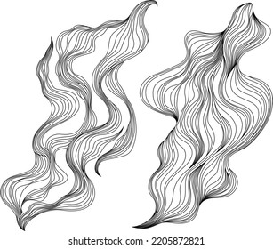 Conjunto de formas abstractas. Ilustraciones vectoriales dibujadas a mano. Composición de estilo de pintura con tinta