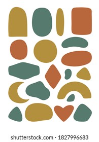 Set of abstract shapes isolate don white. Vector free hand shape for logo design. 