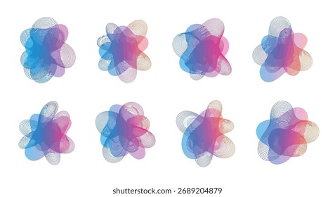Set of abstract shapes isolated on white background in vector format