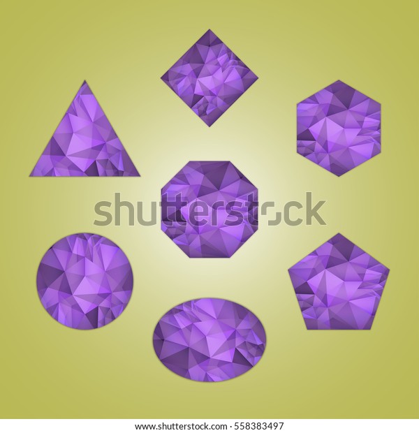 set abstract shapes like amethyst violet stock vector royalty free 558383497 shutterstock