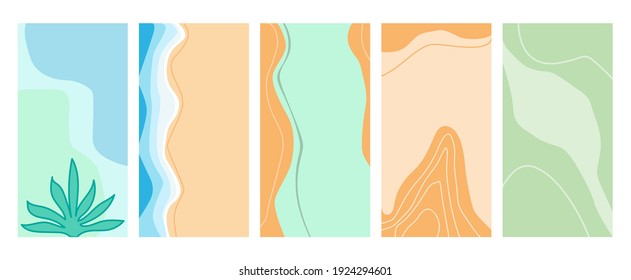 Conjunto de formas abstractas y líneas para las coberturas de medios sociales, antecedentes, historias, afiches, pancartas, promoción publicitaria.