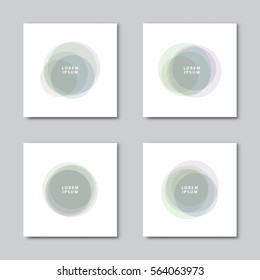 Set of abstract shapes in smooth color style for label, card, tag, banner design. Ideal for beauty, spa, perfumes, cosmetics promotions and presentations