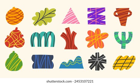 Set of abstract shapes vector. Abstract element vector, Vector illustration.