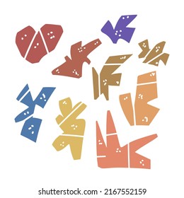 Set of abstract shapes. Vector illustration in hand drawn style.
