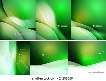 Set of abstract shining backgrounds, color and shadow design business corporate templates