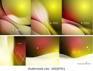 Set of abstract shining backgrounds, color and shadow design business corporate templates