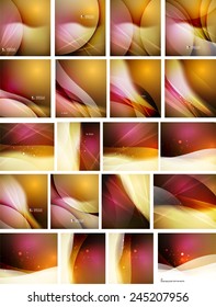 Set of abstract shining backgrounds, color and shadow design business corporate templates