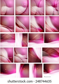 Set of abstract shining backgrounds, color and shadow design business corporate templates