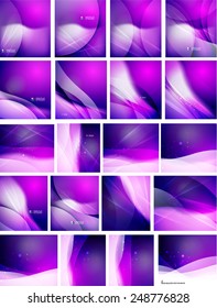 Zusammenstellung abstrakter, glänzender Hintergründe, Geschäftsvorlagen für Farben und Schattendesign