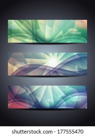 set of abstract shining beautiful web header/banner designs. vector illustration