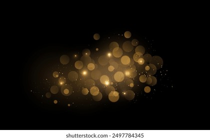 Set of Abstract shiny gold bokeh design element