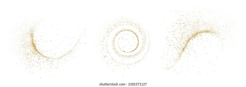 Set of Abstract shiny gold glitter design element for design invitation, wedding, Christmas card