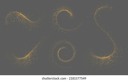 Set of Abstract shiny gold glitter isolated element  for design invitation, wedding, discount, Christmas card, gift voucher - Shutterstock ID 2181577549