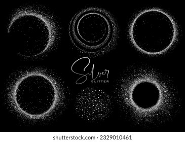 Set of Abstract shiny gold glitter design element. For New Year, Merry Christmas greeting card design