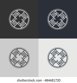 Set of abstract signs. Abstract element for design. 