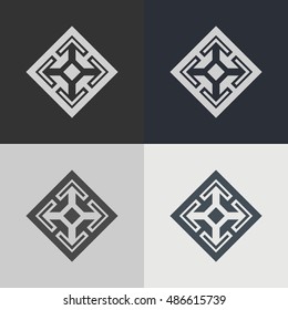 Set of abstract signs. Abstract element for design. Template emblem badges.