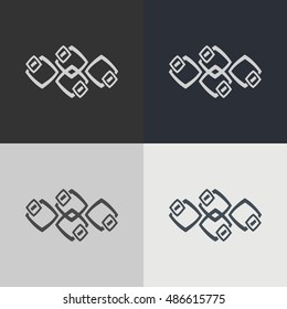 Set of abstract signs. Abstract element for design. Template emblem badges.