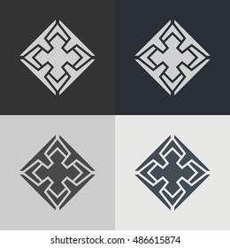 Set of abstract signs. Abstract element for design. Template emblem badges.