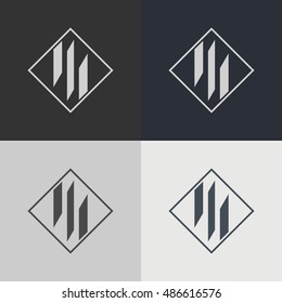 Set of abstract signs. Abstract element for design. Template emblem badges.