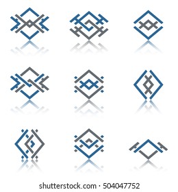 Set of abstract signs. Abstract element for design. Template emblem badges.