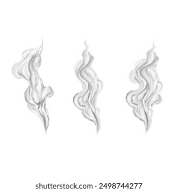 Set of abstract smokes on isolated background