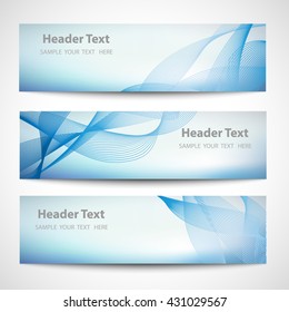 Set abstract smooth curve lines background advertising banner