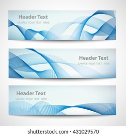 Set abstract smooth curve lines background advertising banner